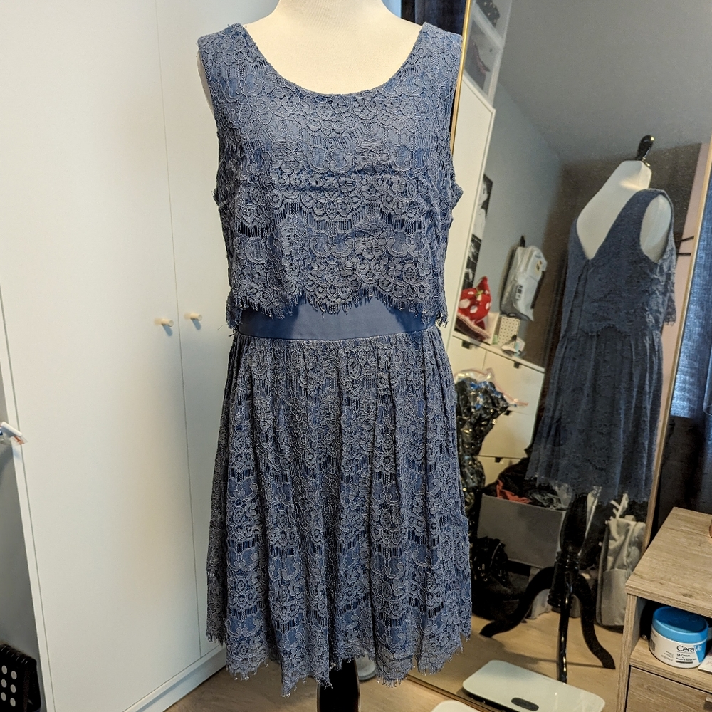 Blue lace dress